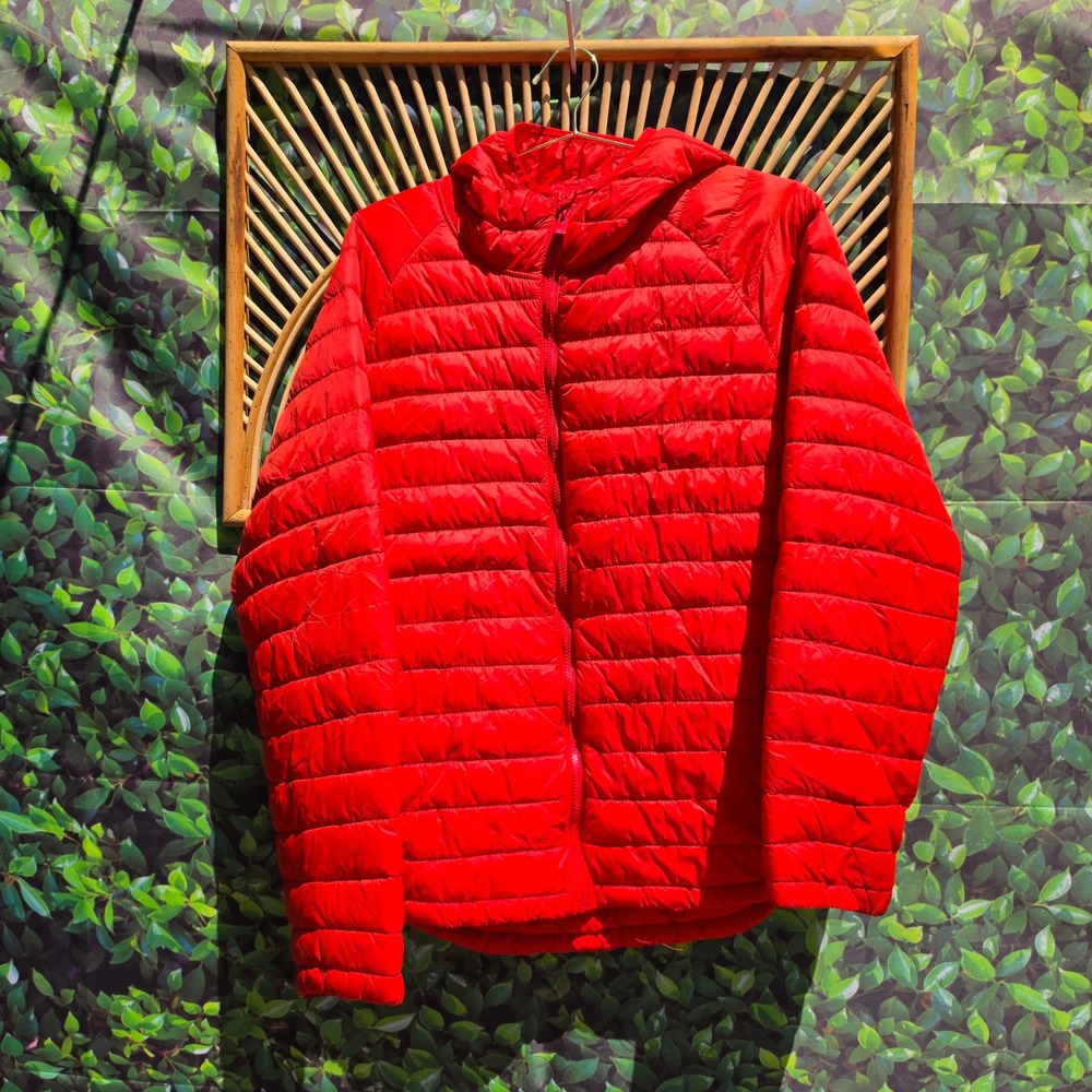 All in Motion Red Puffer Jacket XL 3M Thinsulate Hooded Full Zip Featherless